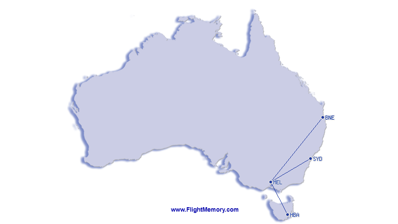 a map of australia with a route