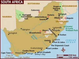 a map of the south africa