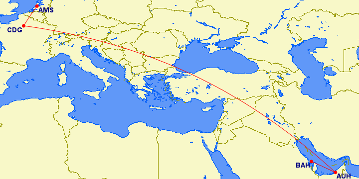 a map of europe with a red line