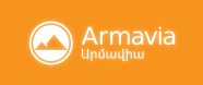a logo on an orange background