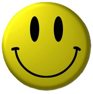 a yellow smiley face with black eyes