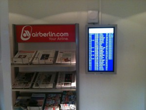 a display screen and a sign