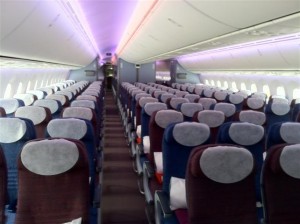 rows of seats in an airplane