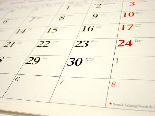 a close-up of a calendar
