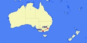 a map of australia with a red line