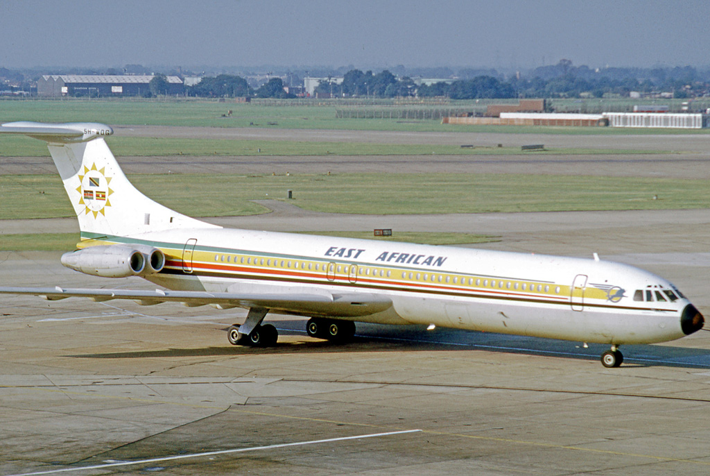 EAA VC-10 of EAA arriving at London Heathrow from Kenya, July 1973-Wikipedia