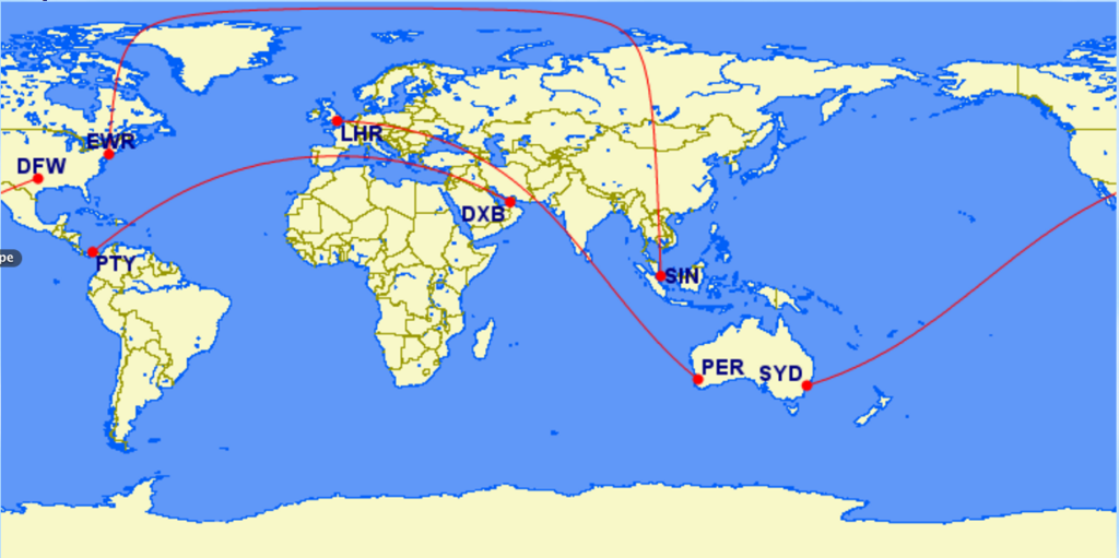 Длинный маршрут. От Австралии до Сингапура. Авиалинии Сингапур - США карта. Triple e class маршрут.