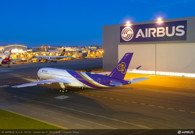 Thai's first A350 emerges from paint shop (AIRBUS)