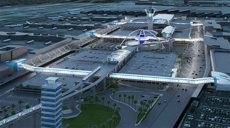 LAX APM System and Pedestrian Bridges in the Central Terminal Area
