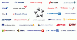 a group of logos of airline