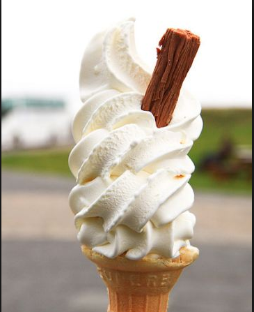 a close up of an ice cream cone