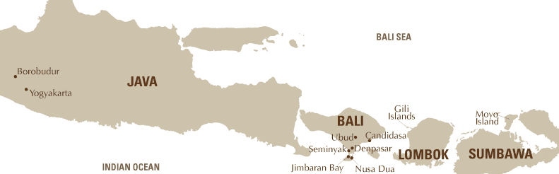 a map of the island of bali