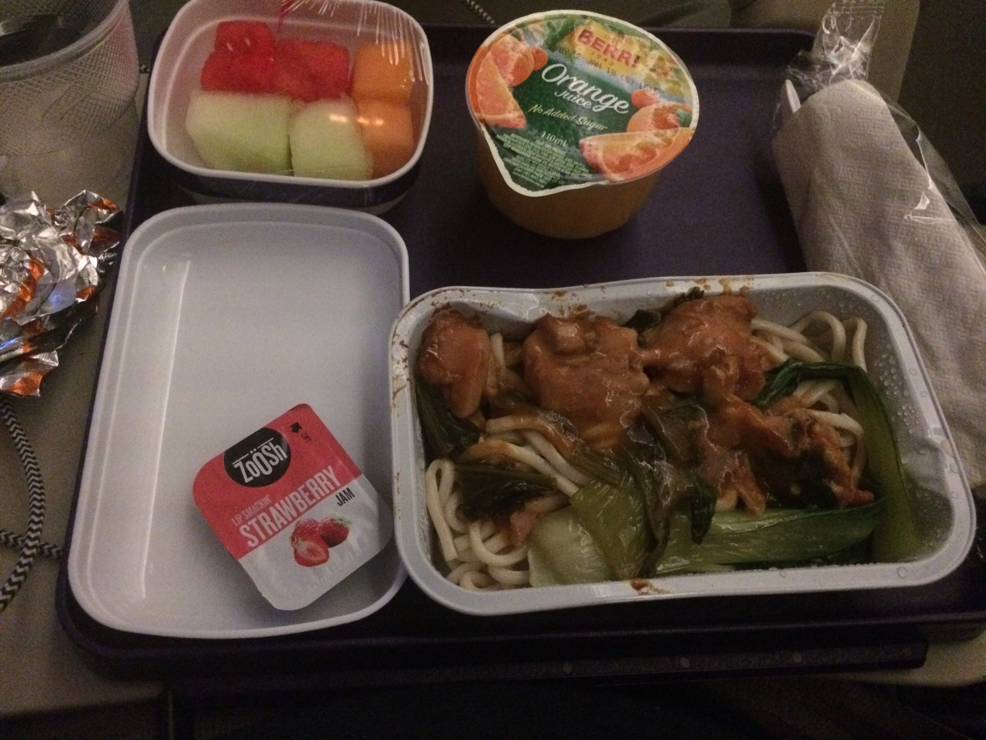 food in a tray on a tray