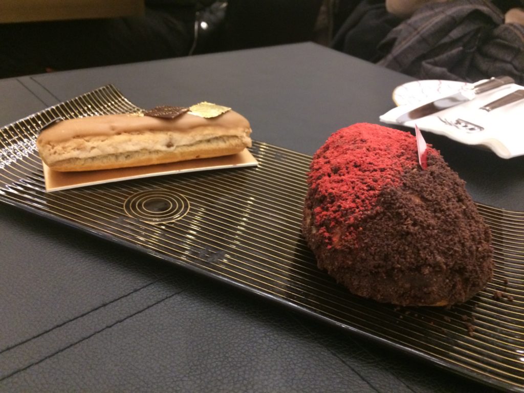 a plate of pastries on a table