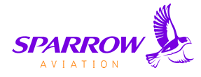 a purple and orange logo