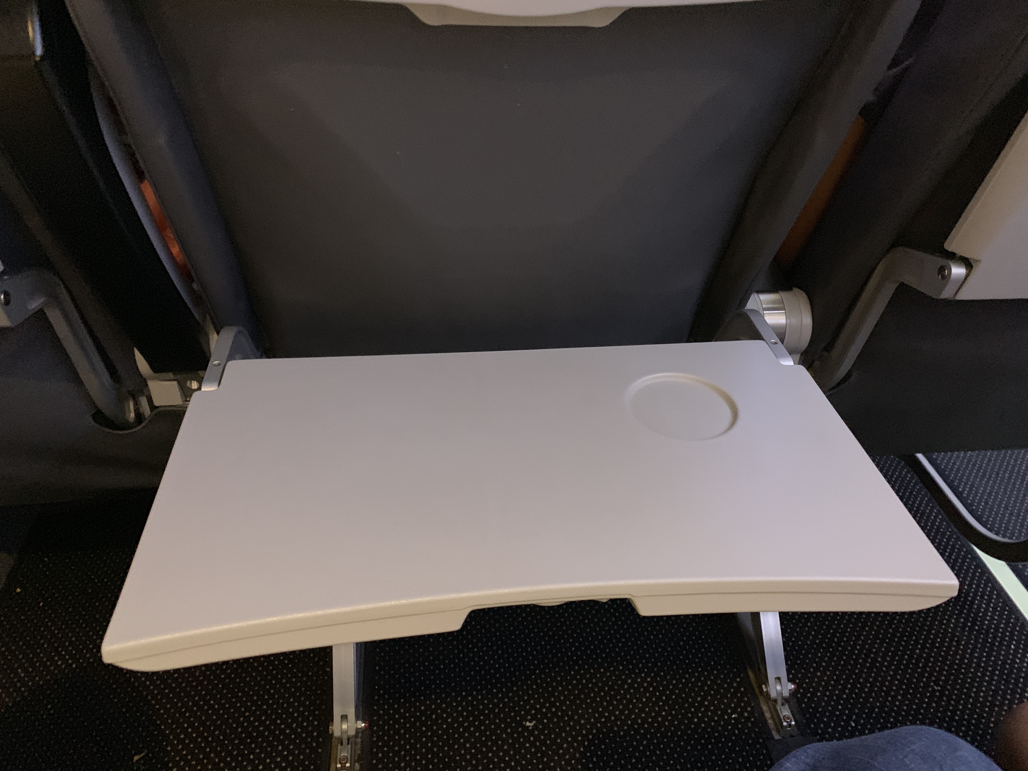 a white rectangular object in a seat