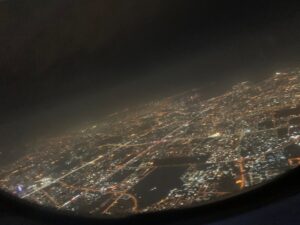 a view of a city from a plane
