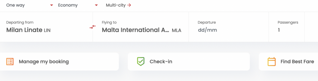 a screenshot of a check-in