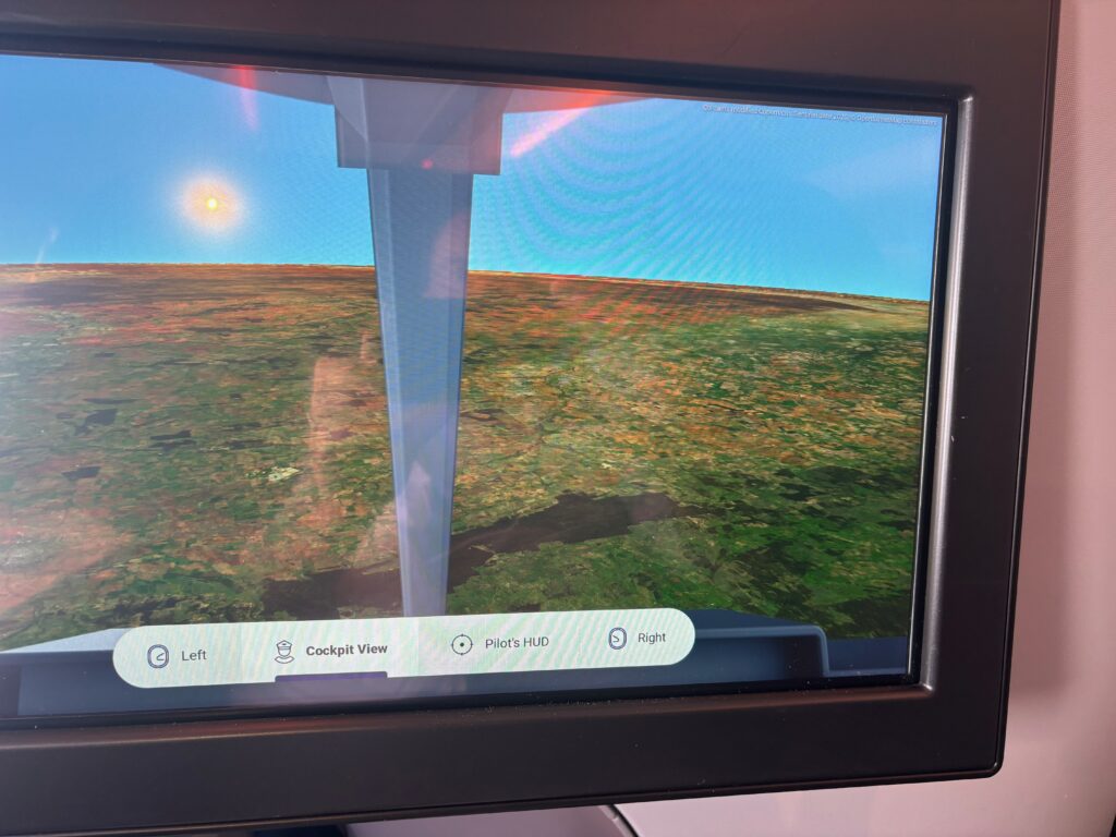 a screen with a picture of a field