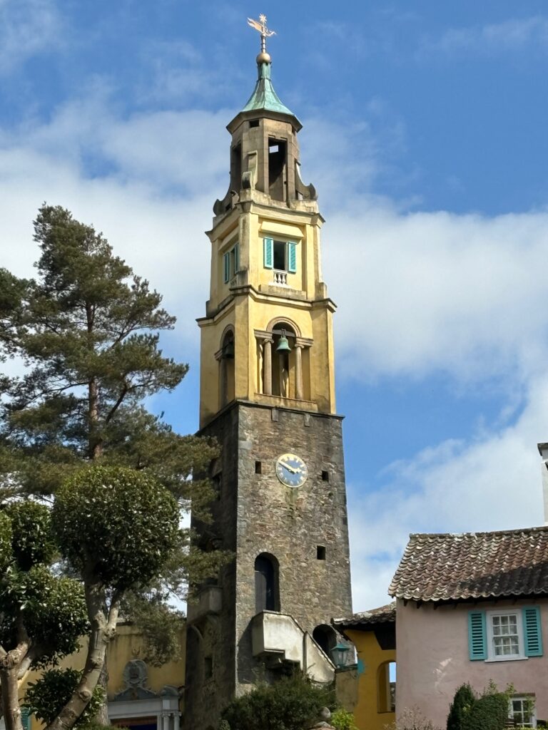 a tall tower with a clock on it