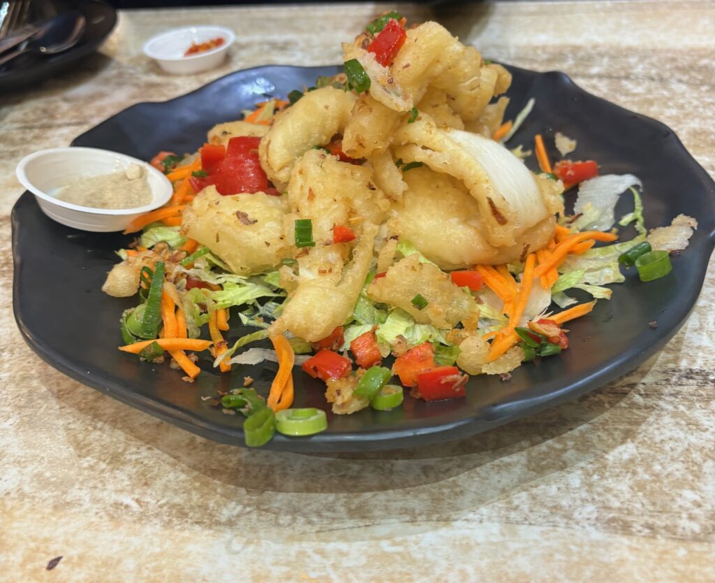 a plate of food on a table