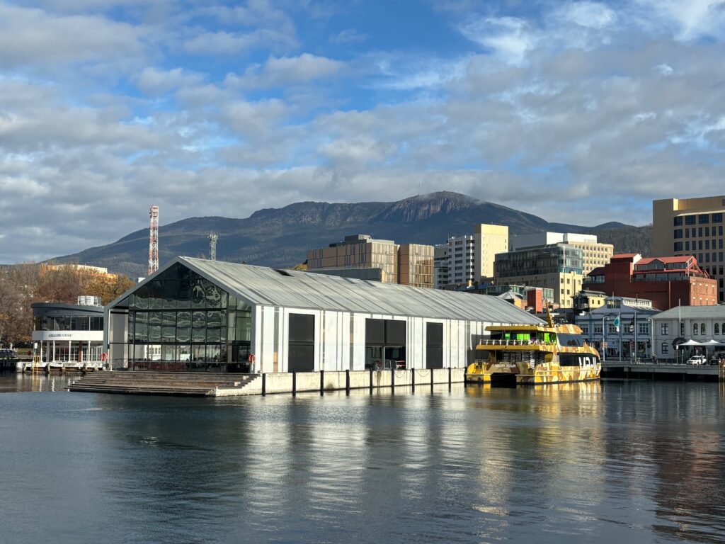 a building on a body of water