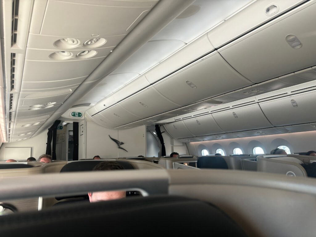 a plane with people in the back