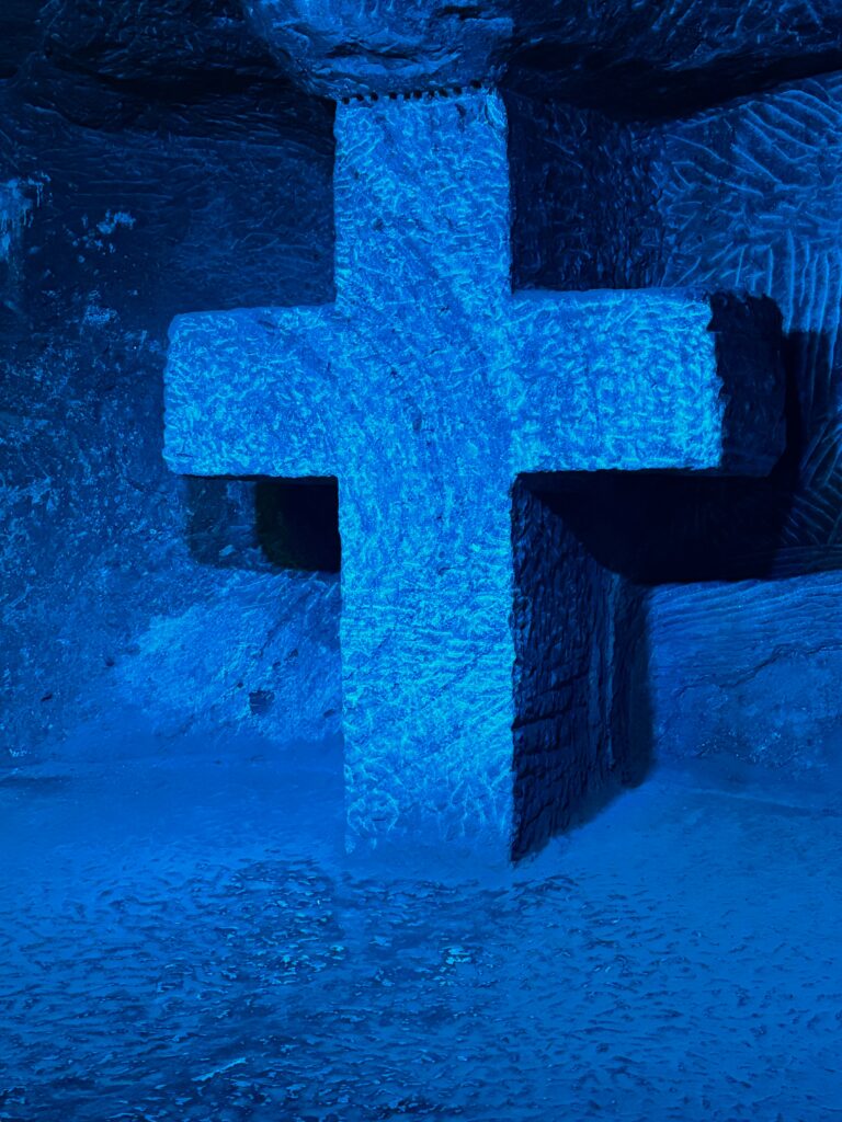 a cross in a cave