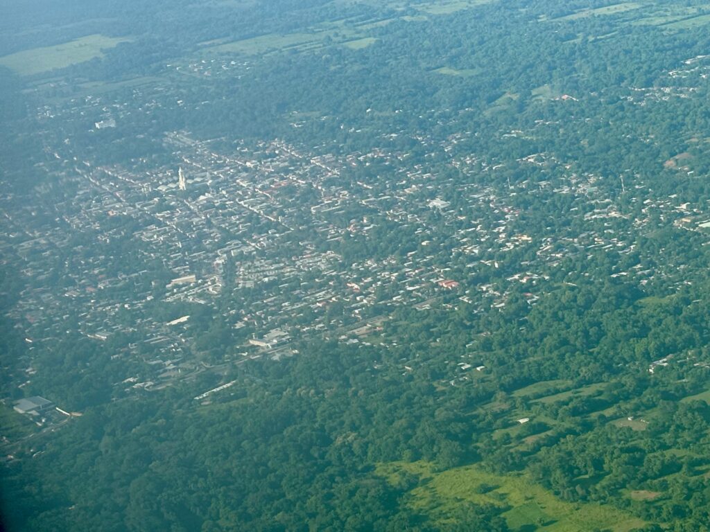 an aerial view of a city