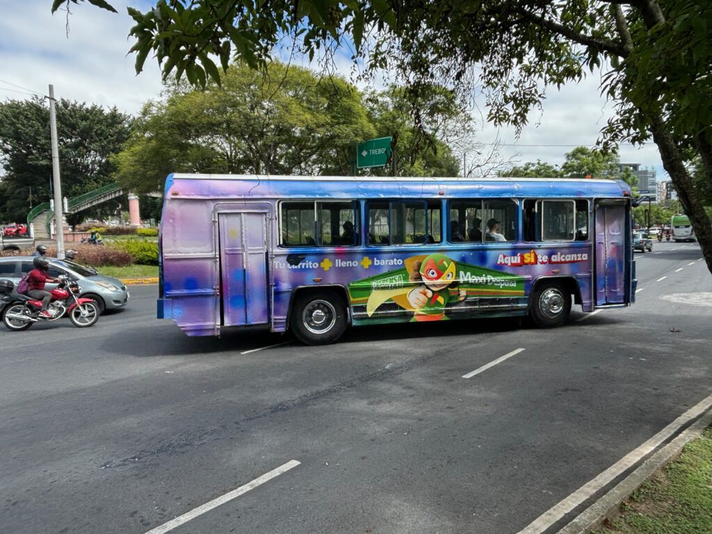 a bus parked on the side of a road