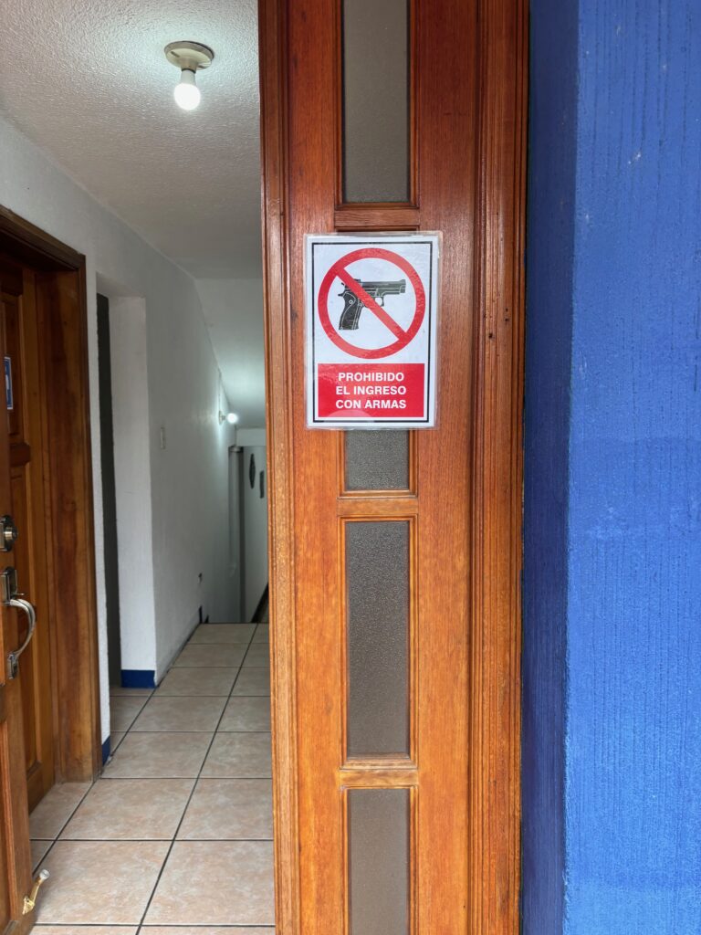 a sign on a door