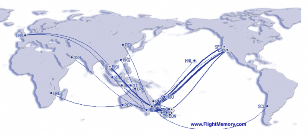 a map of the world with lines and points