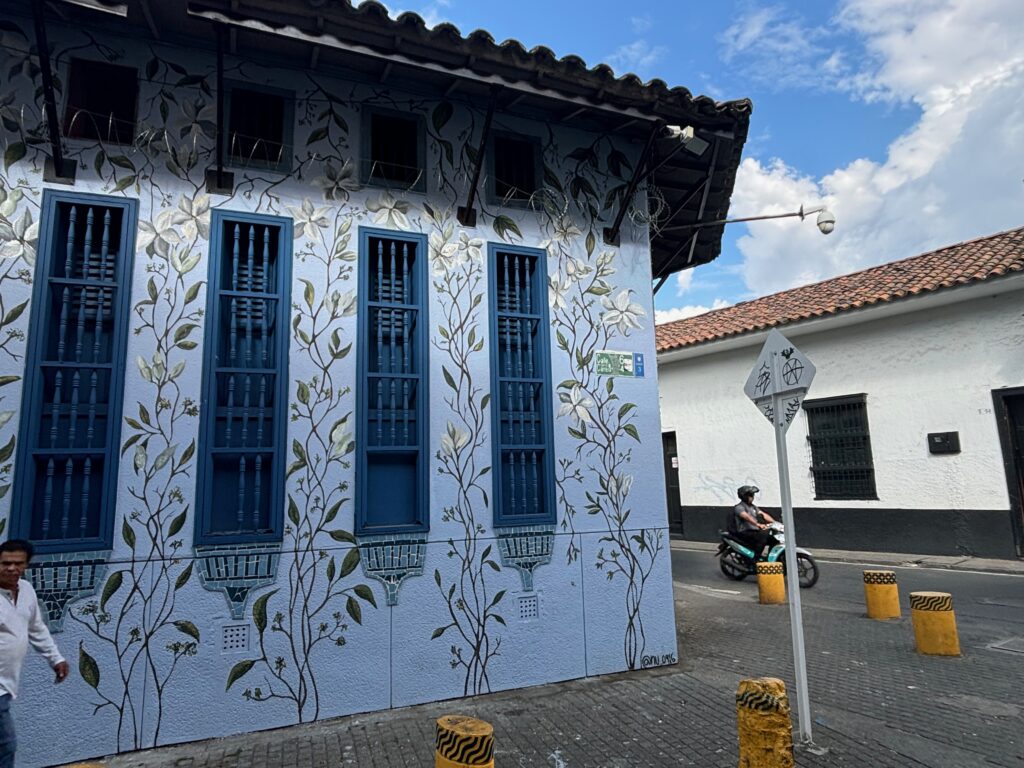 a building with a mural on it