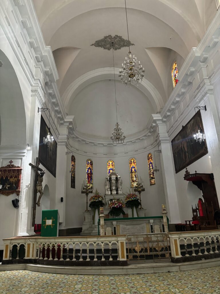 a church with stained glass windows