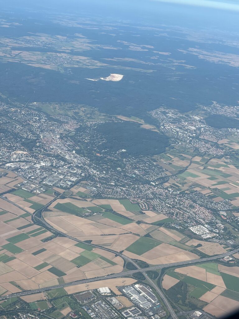 an aerial view of a city