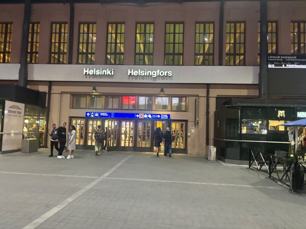 a building with many windows and a sign