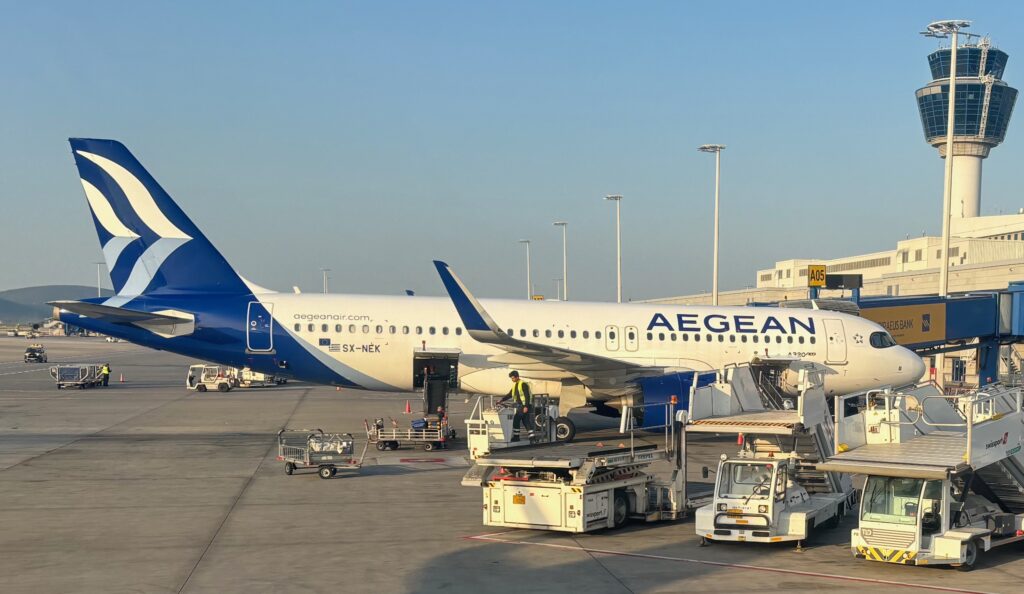 a large airplane parked at an airport