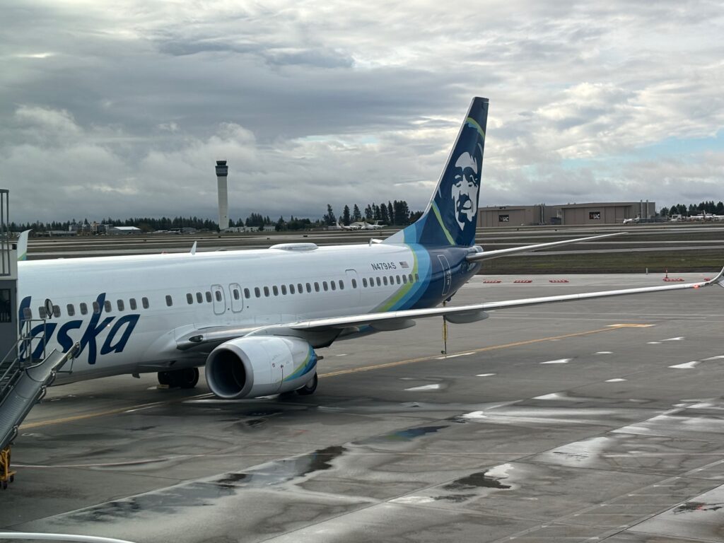 a plane on the runway