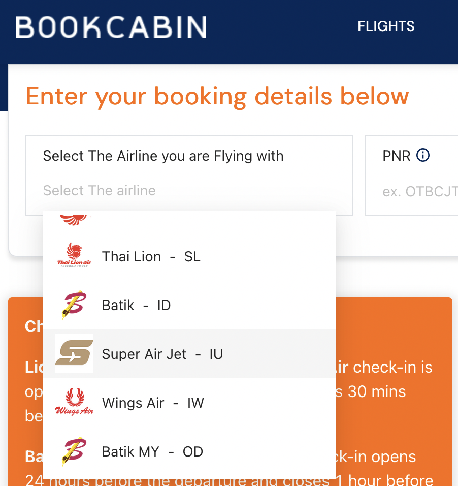 a screenshot of a flight registration