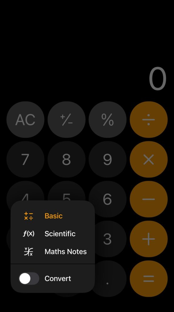 a screenshot of a calculator