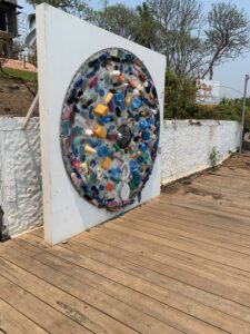 a wall with many objects on it