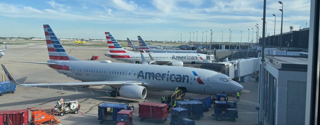 airplanes parked at an airport