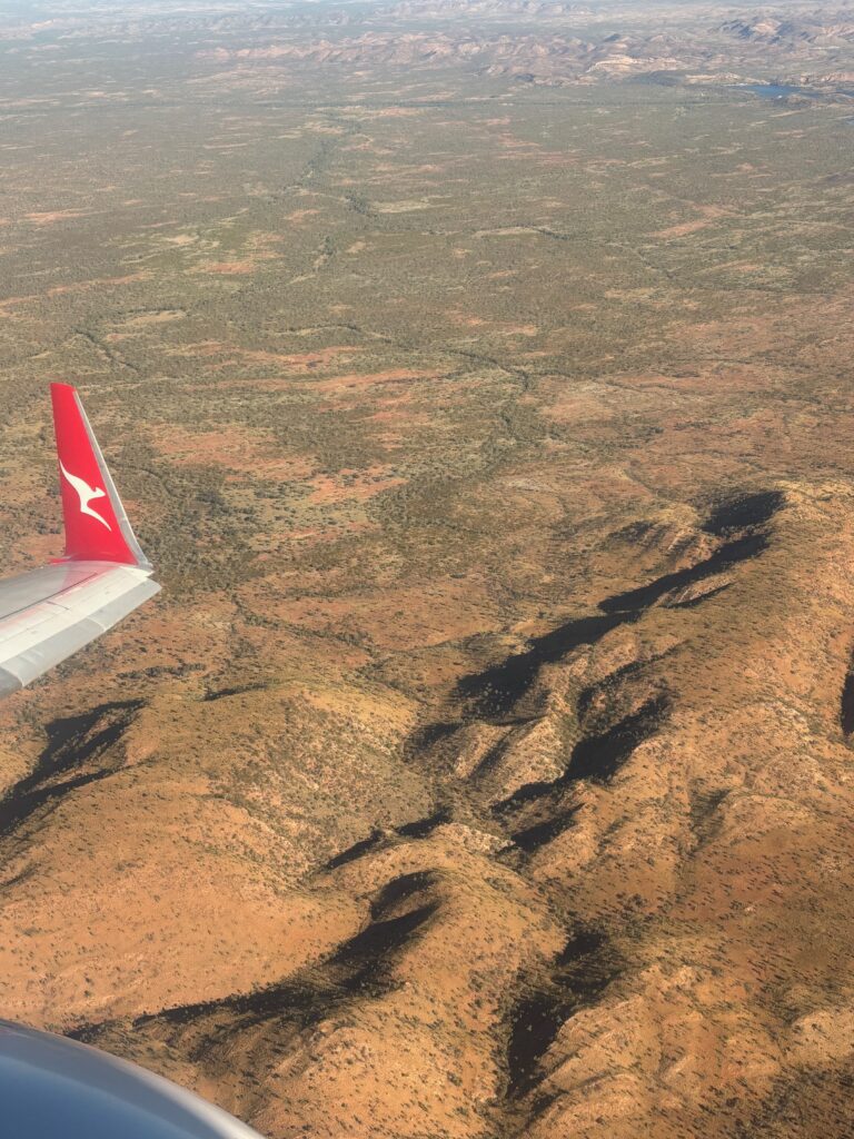 an airplane wing in the air