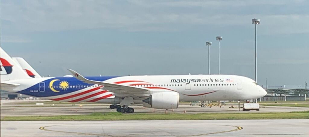 a plane on the runway