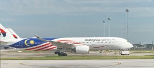a plane on the runway