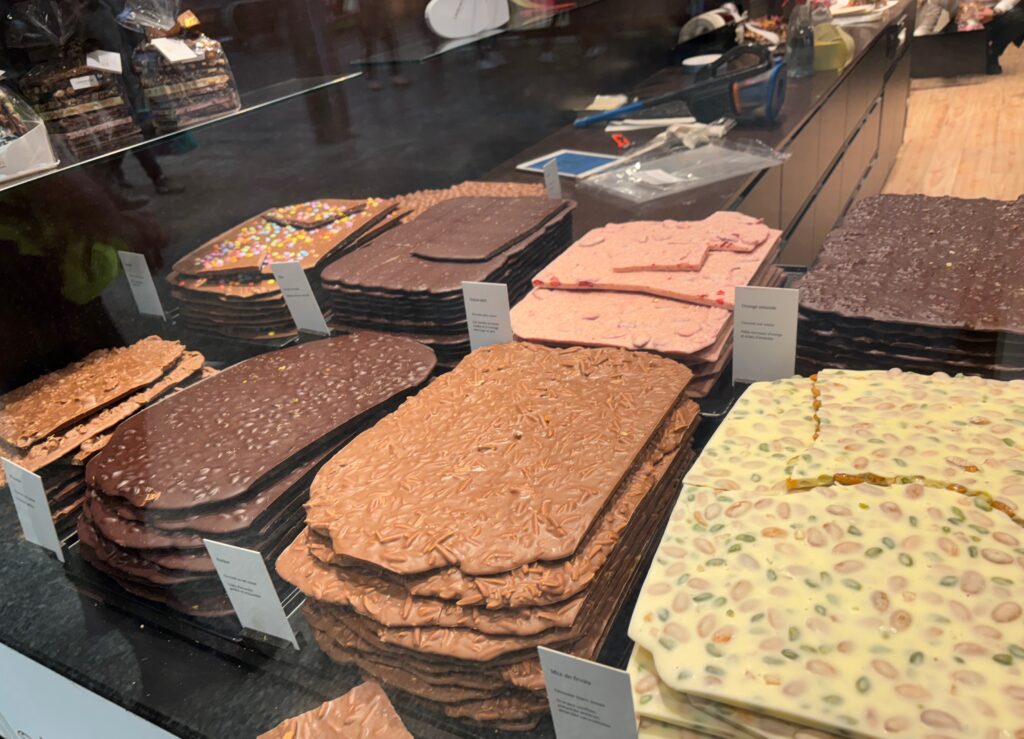 a display of chocolate bars