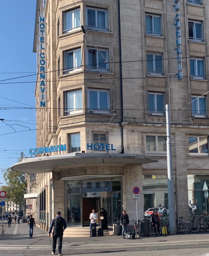 a building with a sign on the front