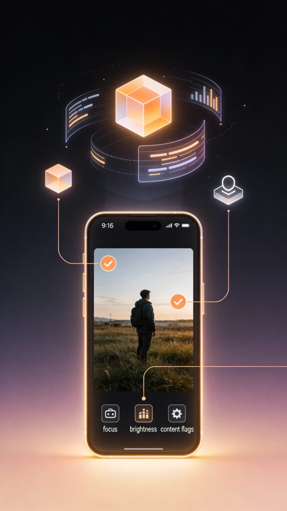 a cellphone with a person on the screen