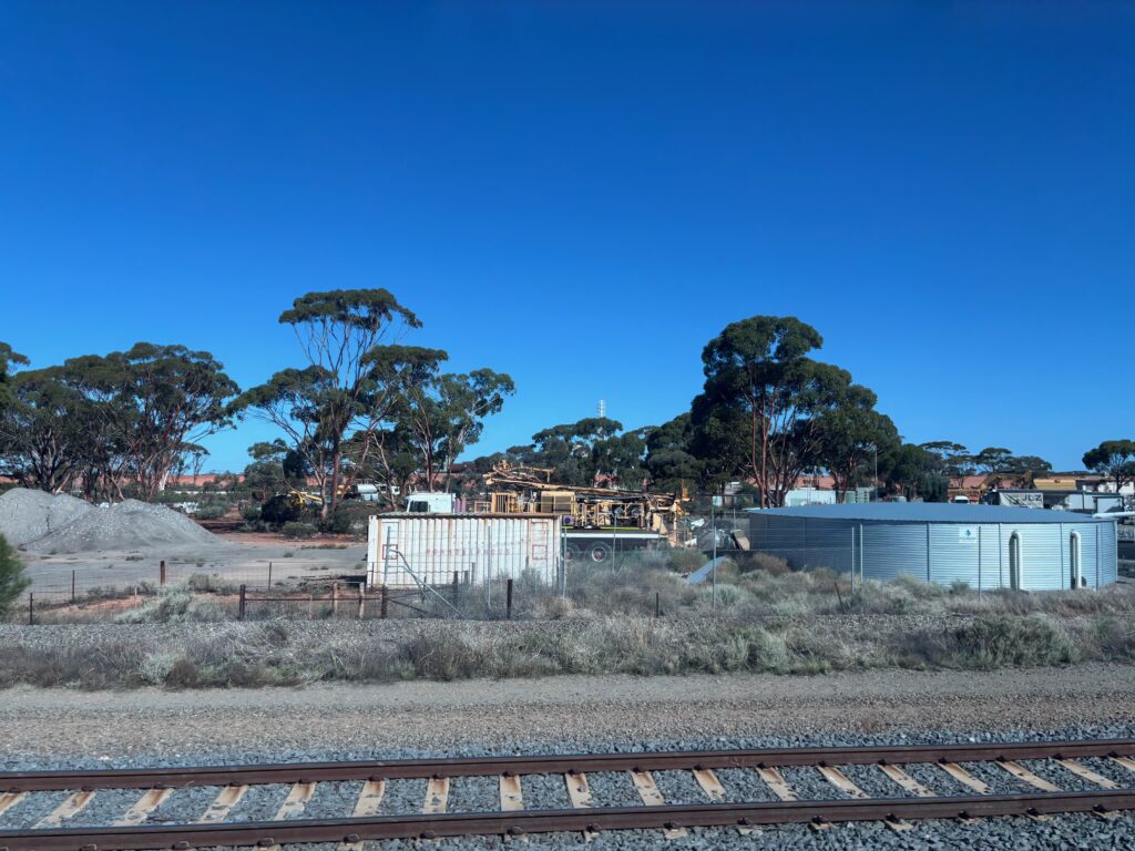 a train tracks and trees