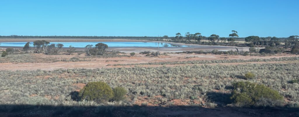 a landscape with a body of water